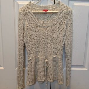 Elle Cream crochet sweater